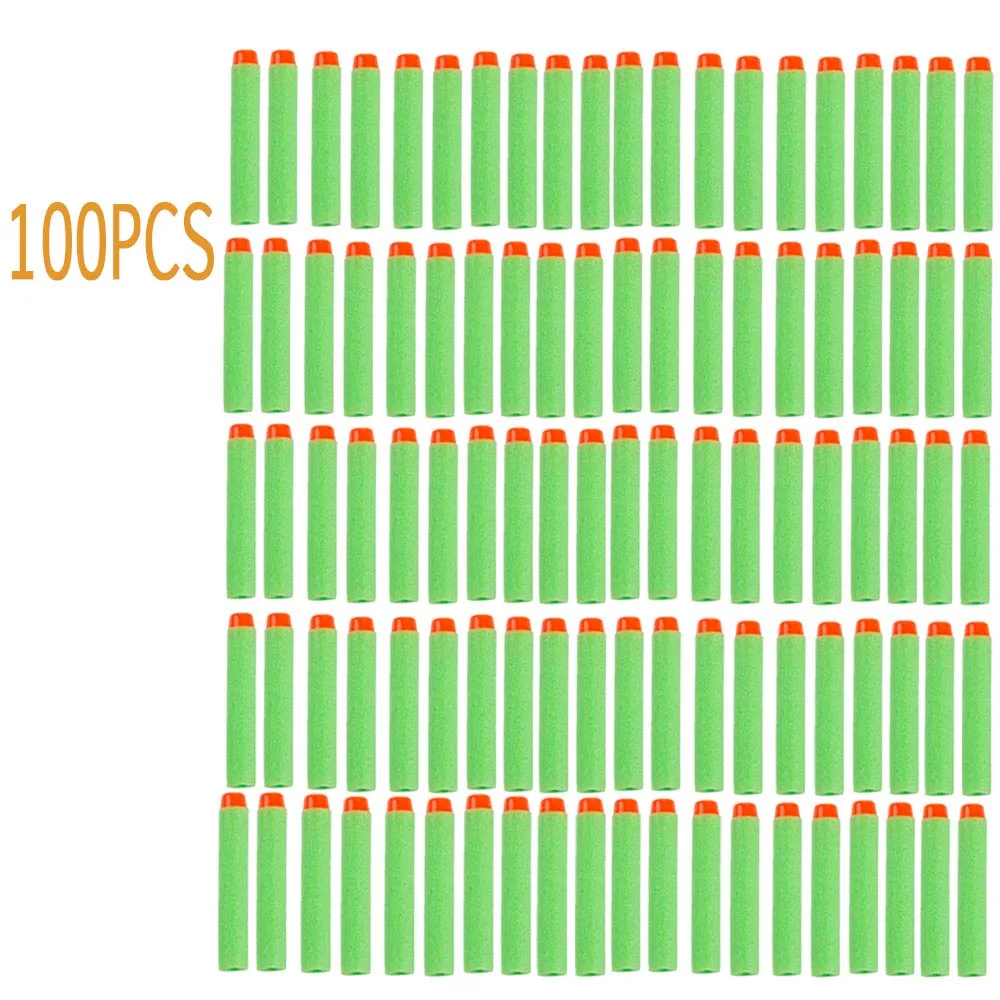100Pcs-Green 30/50/100 шт. EVA мягкие пули для водомет Nerf Darts дырочку головы 7,2 см заправка игрушка дартс пистолет пули для настрйки серии Бластеры - Цвет: 100Pcs-Green