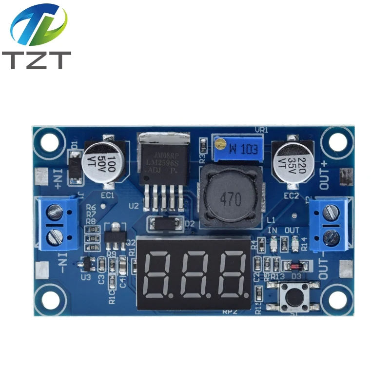 Модуль питания LM2596 LM2596S + вольтметр LED DC-DC регулируемый с шагом вниз с цифровым дисплеем.