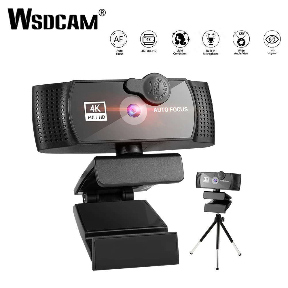 

Wsdcam 1080P 2K 4K Autofocus Webcam PC Computer USB Connection Webcam With Microphone Privacy Cover Full HD Web Cam