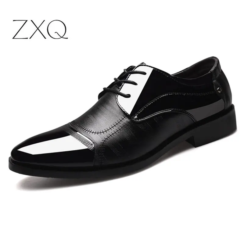 Мужские классические кожаные туфли коричневые Свадебные удобные дышащие для