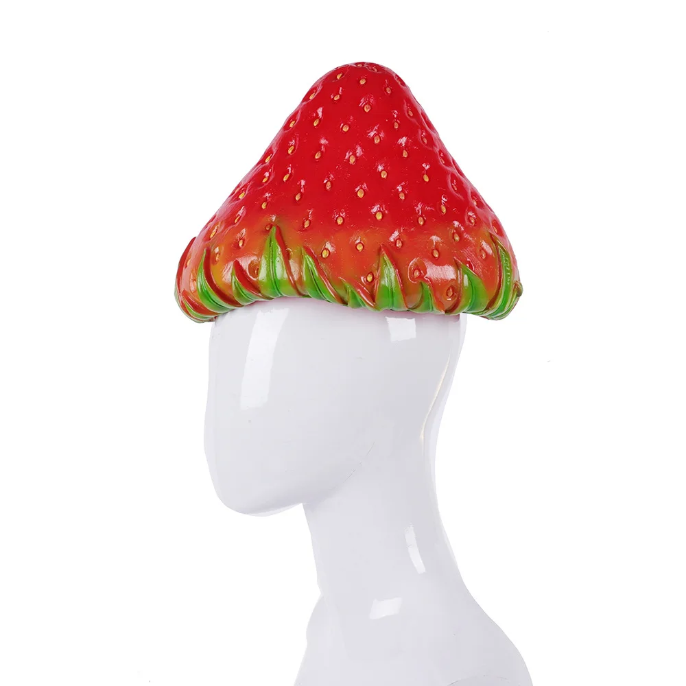 

Carnival Party Fruit Pineapple Dragon Fruit Strawberry Hats Funny Silicone Simulation Cosplay 3D Hat Party Clothing Accessories