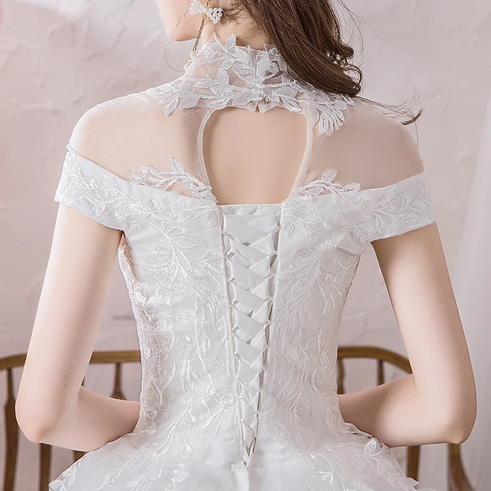 Бальное платье свадебное 2019 Милое Свадебное принцессы на шнуровке с высоким