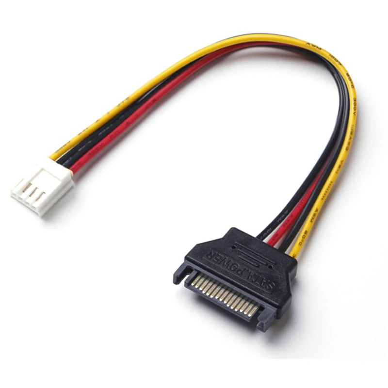 10 шт./лот SATA (15 контактов mini 4 Pin типа папа к женскому FDD Floppy адаптер кабель питания