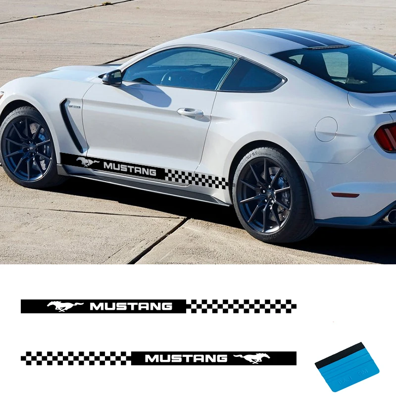 2 шт. автомобильные виниловые боковые полосы наклейки Авто графика для Ford Mustang