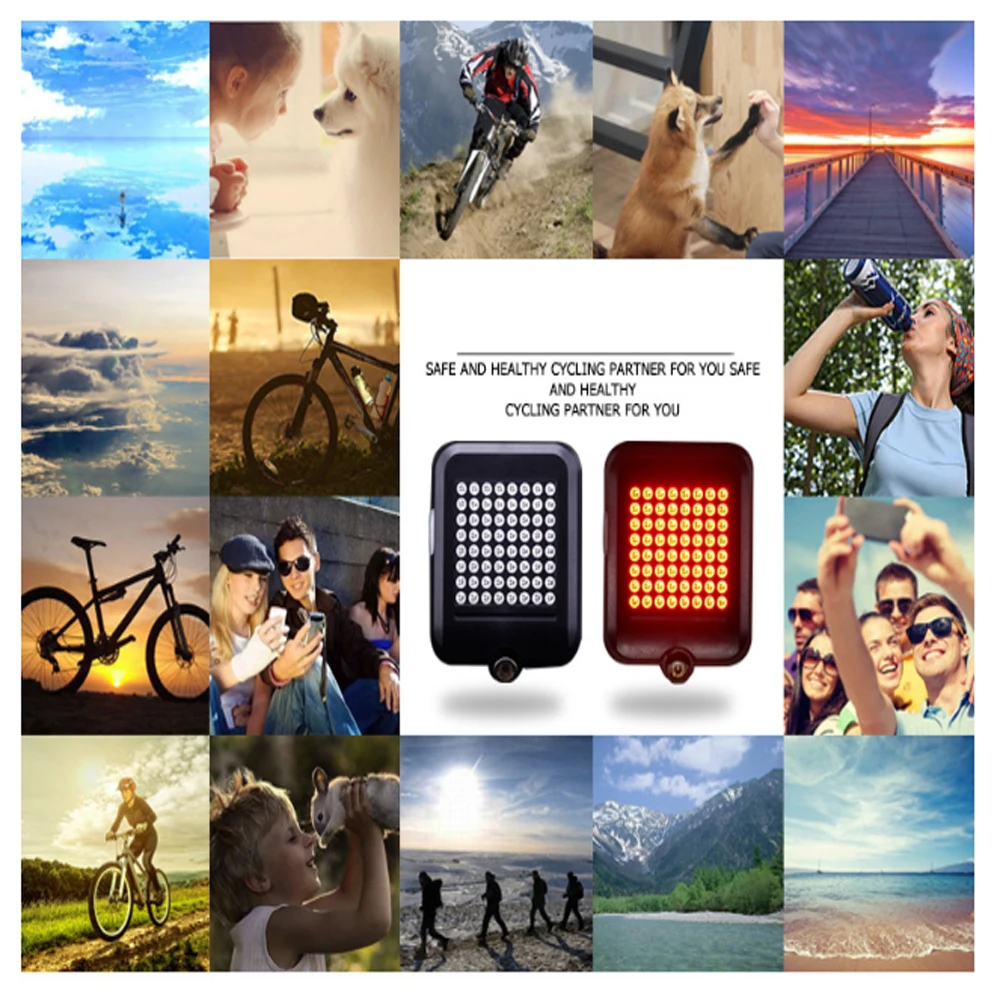 Беспроводной задний фонарь для велосипеда 64 светодисветодиодный зарядка через