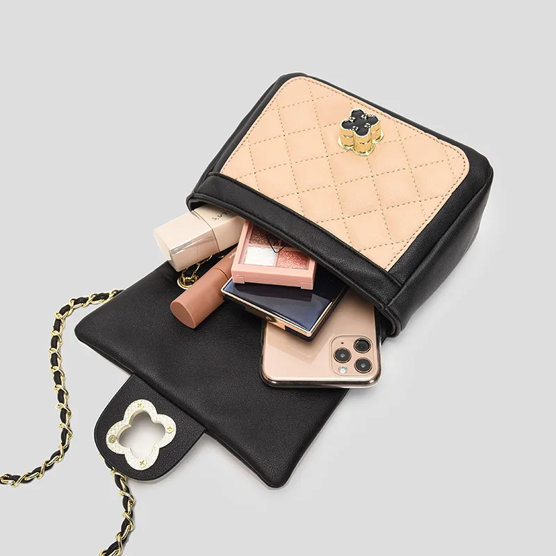 

Female Diamond Lattice Luxury Pu Leather Crossbody Bag Designer Chain Small Square Shoulder Bags for Women Trendy Flap Handbags