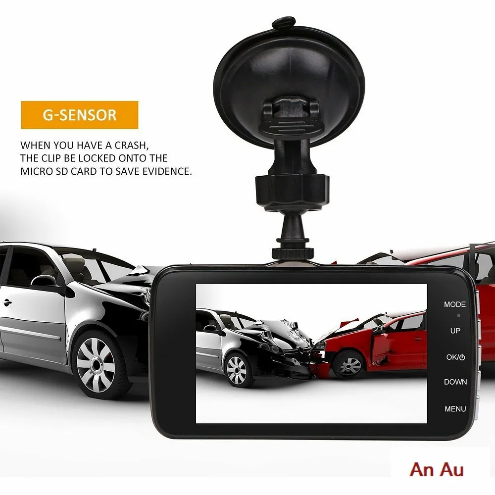 

Автомобильный видеорегистратор с двумя объективами, 3,6 дюйма, HD 1080P