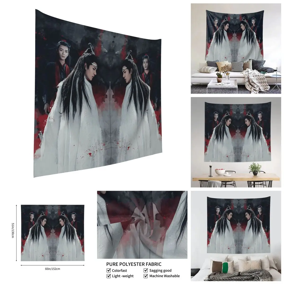 

WangXian. THE UNTAMEDS Photographic Print Tapestry Unique Tapestries Print Nerdy The Untamed wall paintings