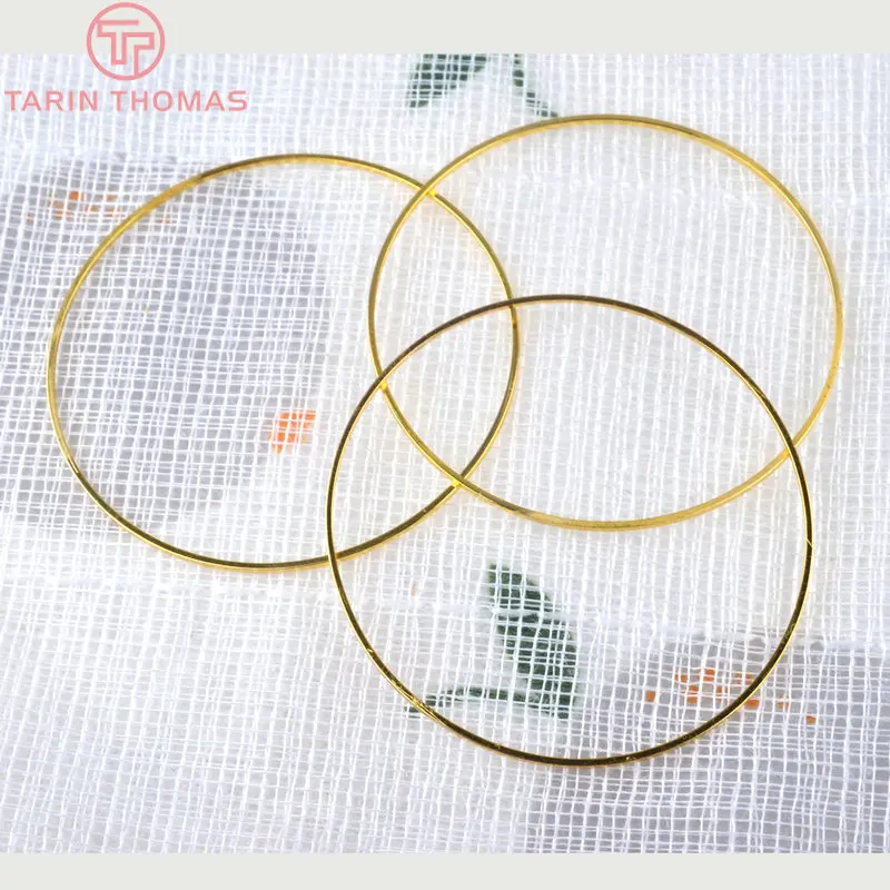 Круглые замкнутые кольца из латуни золотистого цвета 8 шт. 50 мм фурнитура сделай