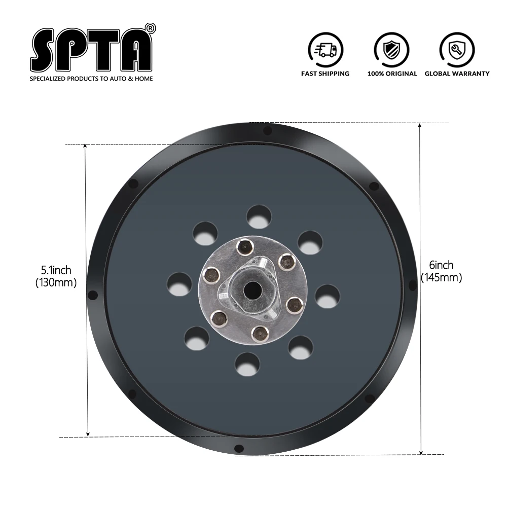 

SPTA 5 Inches 125 MM 8-Hole Back-up Sanding Pad 4 Nails Hook and Loop Sander Backing Pad for Electric Makita Orbital Sander