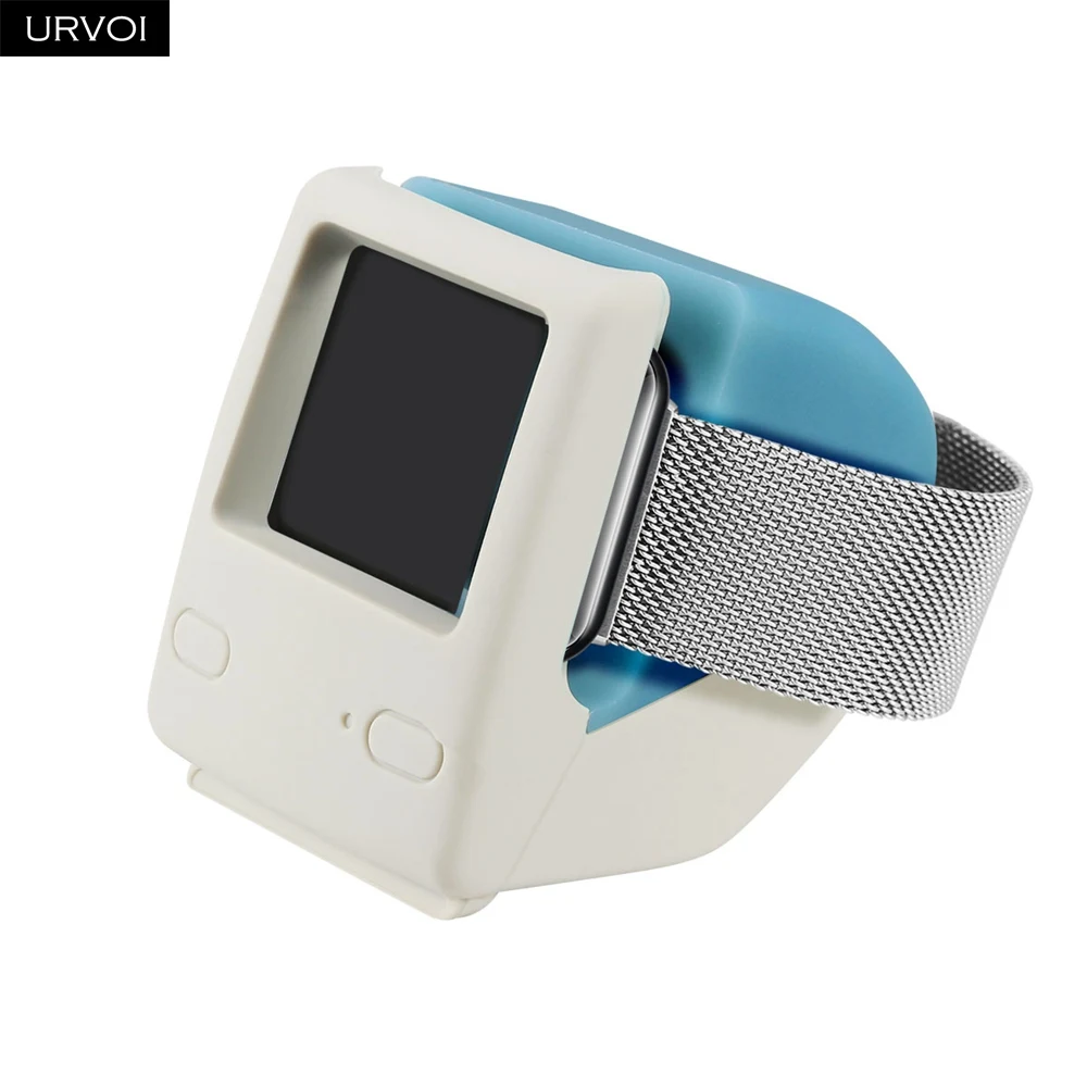 URVOI держатель для apple watch series 4 3 2 1 Подставка для часов 4 тумбочка для ремонта ПК домашняя зарядная док-станция для Macintosh дизайн - Цвет: Light Blue