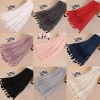 huis headscarf versatile fashion new lace fringe scarf womens solid color spring and autumn shawl scarf