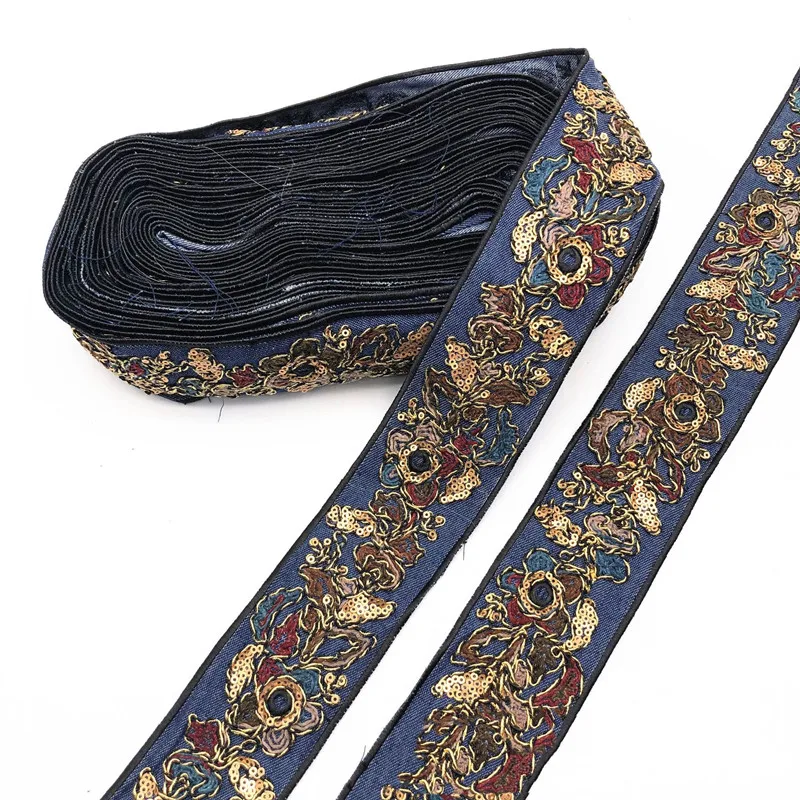 Ковбойская кружевная тесьма с блестками 1 ярд тканевая для шитья этническое