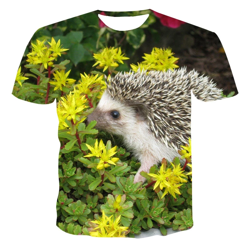 

New 3D printed T-shirt animal print male T-shirt casual O-neck hip-hop short sleeve size 110-6XL