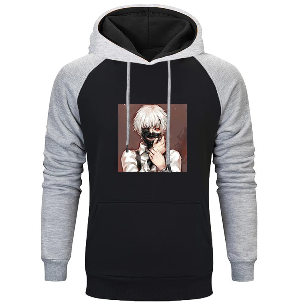 

Japan Anime Tokyo Ghoul Ken Kaneki Ghoul Men Raglan Hoodie 2020 Autumn Streetwear Men Pullover Sweatshirts Hoodies Mens Hoodie