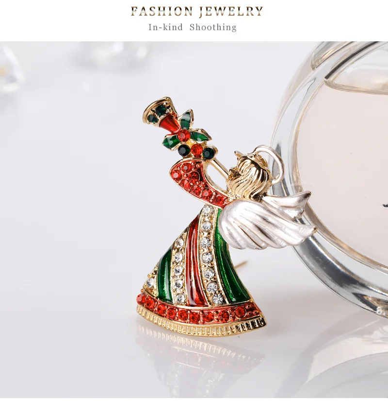 Новинка стильная брошь модная в виде мультяшного ангела Рождественская Женская