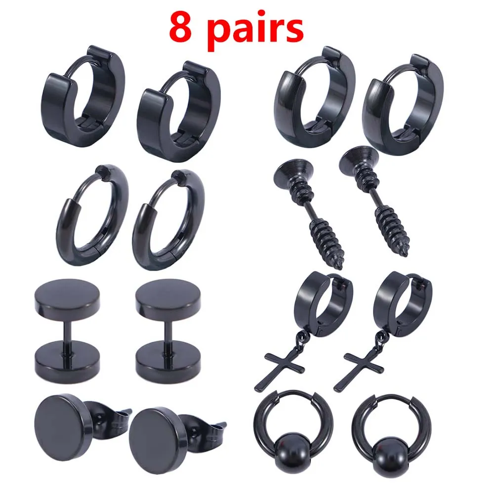 Серьги-гвоздики из нержавеющей стали для мужчин и женщин в стиле панк Ювелирное