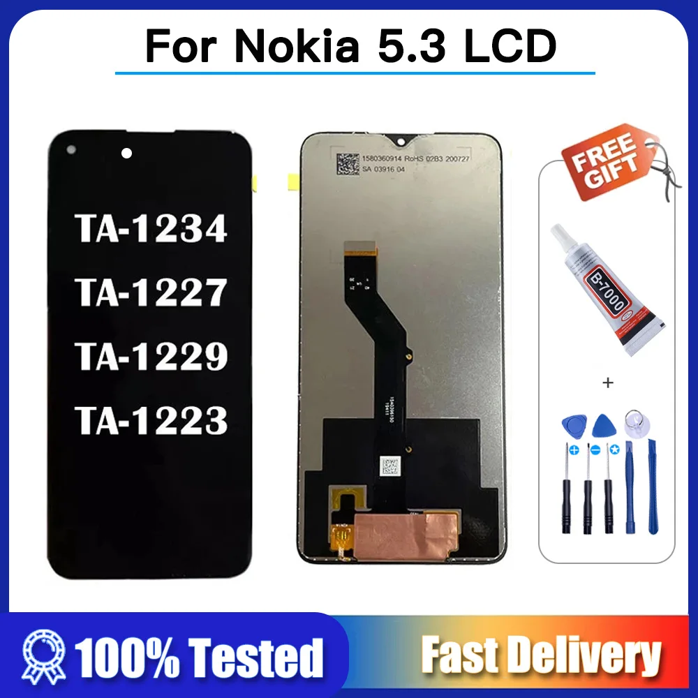 

6.55" ORIGINAL Screen for Nokia 5.3 LCD Display Touch Screen Replacment TA-1234 TA-1227 TA-1229 TA-1223 for Nokia 5.3 display