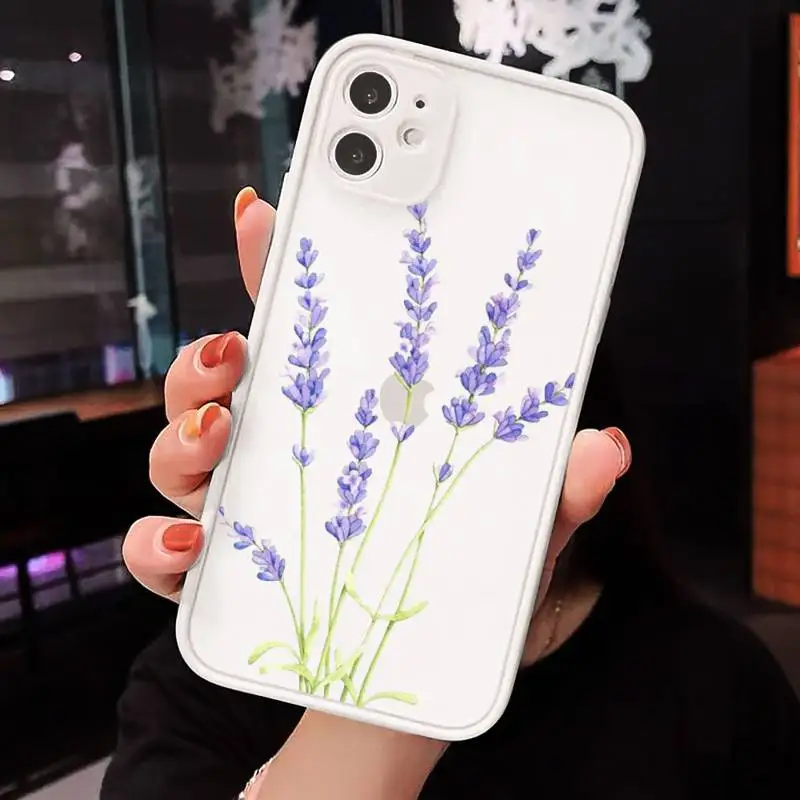 

Luxury Tropical plants Flower Phone Case matte transparent For iphone 7 8 11 12 plus mini x xs xr pro max cover