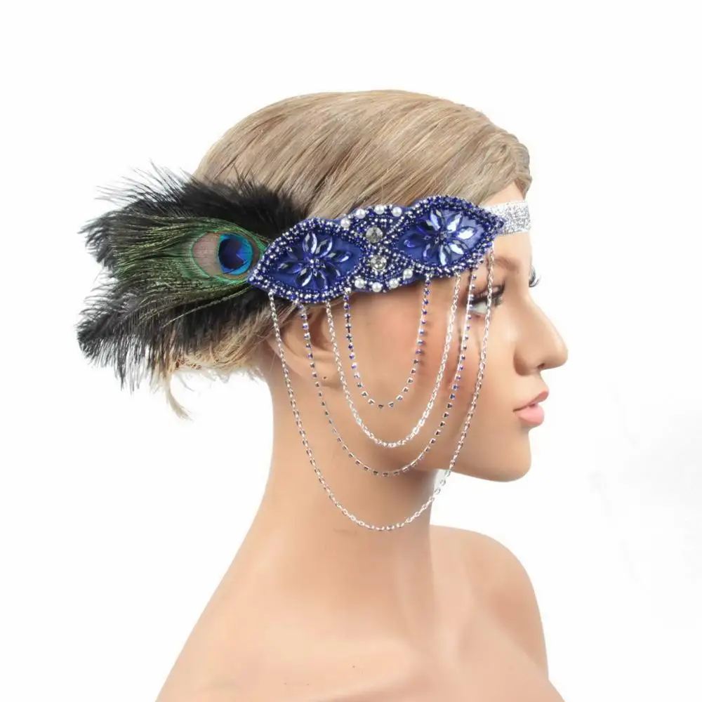 

The 1920s vintage gatsby headhand and feather headband custom