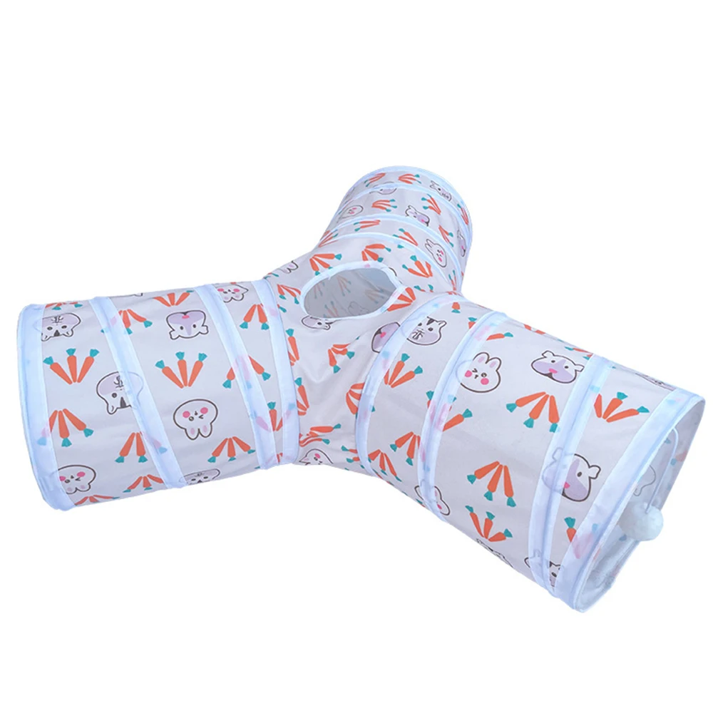 

Funny Cat Tunnel T-shape Y-shape Rabbit Tunnel Collapsible Cat Tunnel Scratch-resistant Pet Toys Suede Pet Tunnel Funny Toys