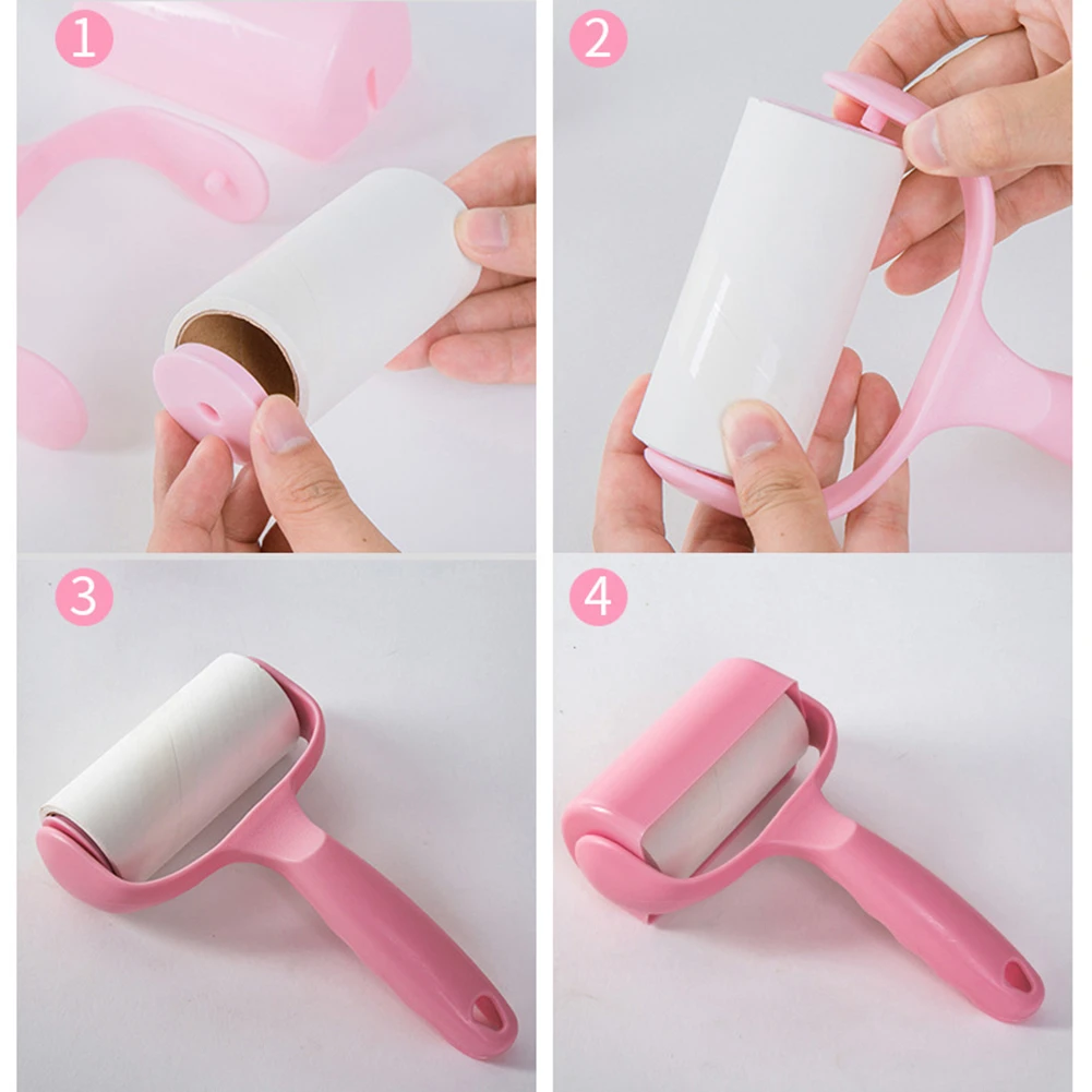 Клейкая щетка с 4 заправками для удаления ворса клей ролик удаление волос собака