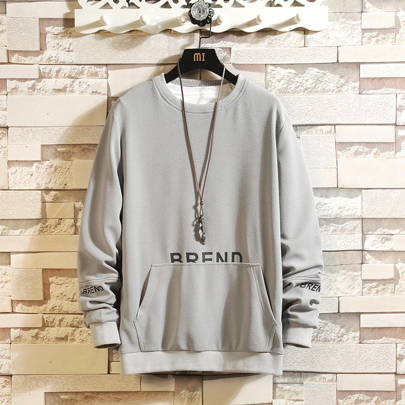 El Barco Осенняя повседневная мужская толстовка с принтом черный серый уличная