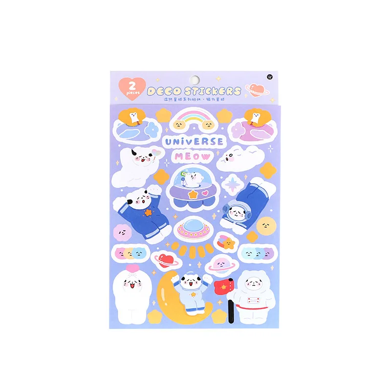 

2sheets/set Sticker Set Warm Planet Series Diy Cute Stickers Ins Style Scrapbooking School Suppliers Stationery Art Supplies