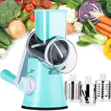 3 In 1 Rotary Vegetable Slicer with Handle Nuts Grinder Cheese Shredder Potato Spiralizer Salad Tools Kitchen Home Gadgets