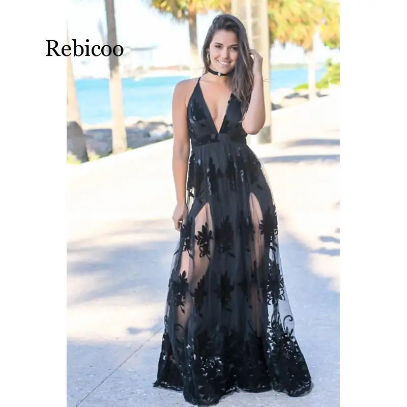 Женское вечернее платье Rebicoo однотонное элегантное шифоновое без рукавов летнее