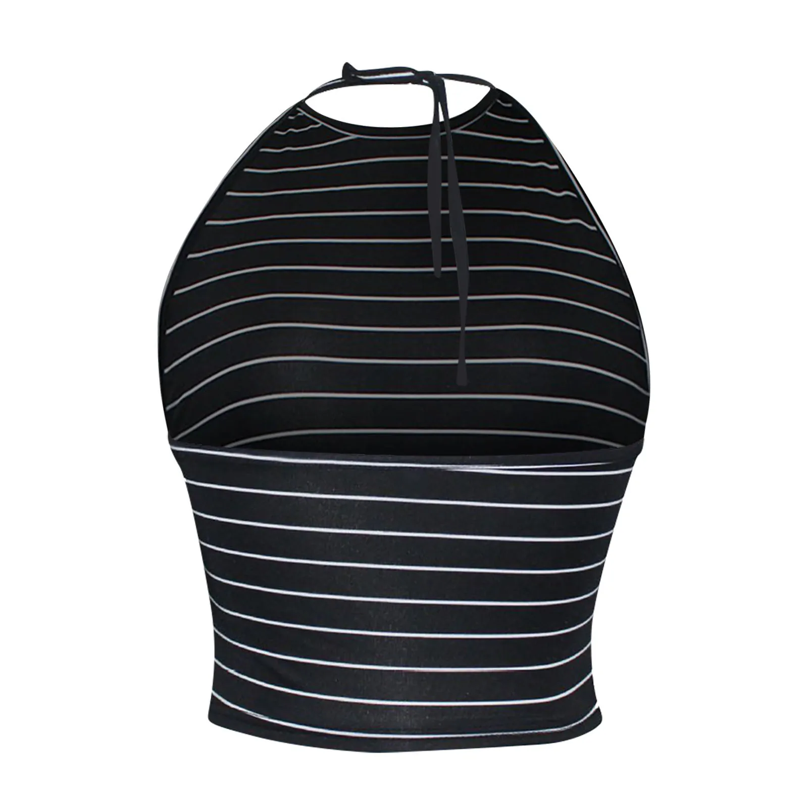 

#48 Summer Clothes Crop Top Women Casual Sleeveless Stripe Sexy Printing Backless Vest Short Tank Tops Vrouwen Sweetshirts