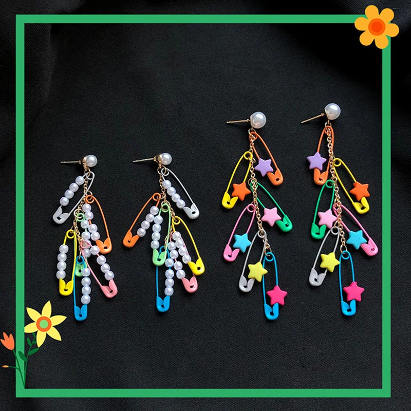 2019 модные Цветной Pin кисточкой свисающие серьги для женщин девочек классные