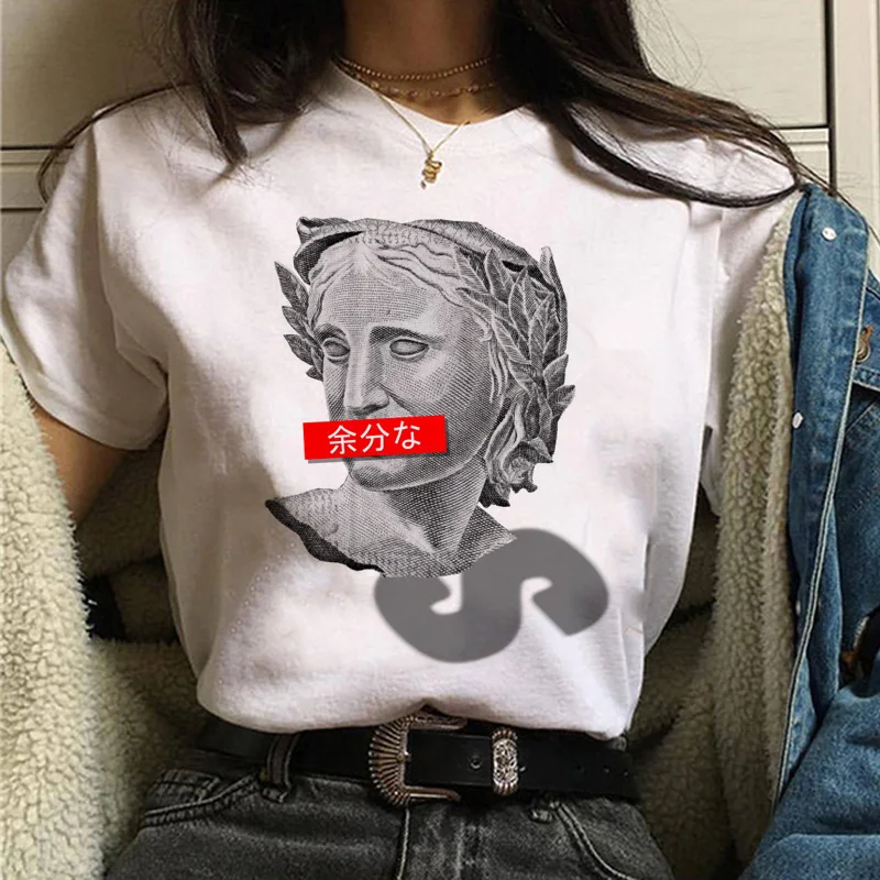 Эстетическая футболка vaporwave Michelangelo Женская модная новая футболка harajuku Повседневная Корейская стильная графическая футболка в стиле хип-хоп женская