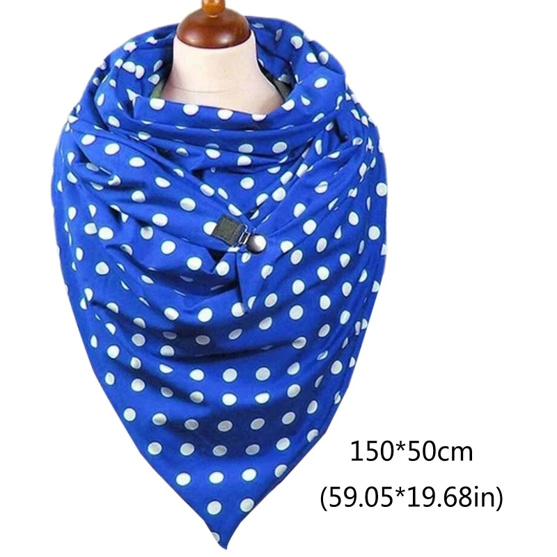 

Women Polka Dot Triangle Scarf with Clip Winter Neck Warmer Blanket Shawl Wrap 649C