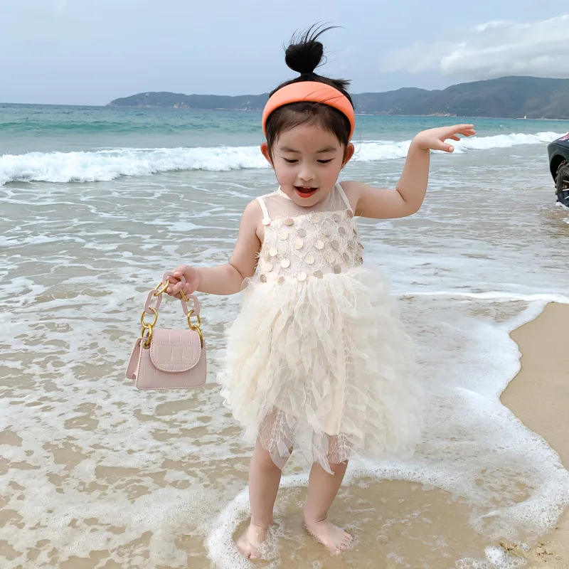 Summer Girls Bridesmaid Dress Sequined Baby Toddler Kids Fashion Party Lace Sleeveless Wedding Princess Dresses Ball Gown 1-5Y | Детская