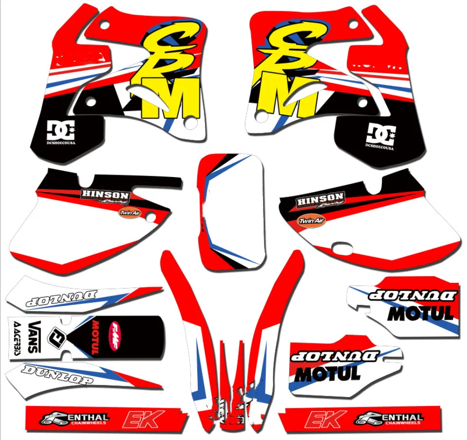 Персонализированные наклейки для мотокросса графические фоны наборы Decos Honda CRM250AR