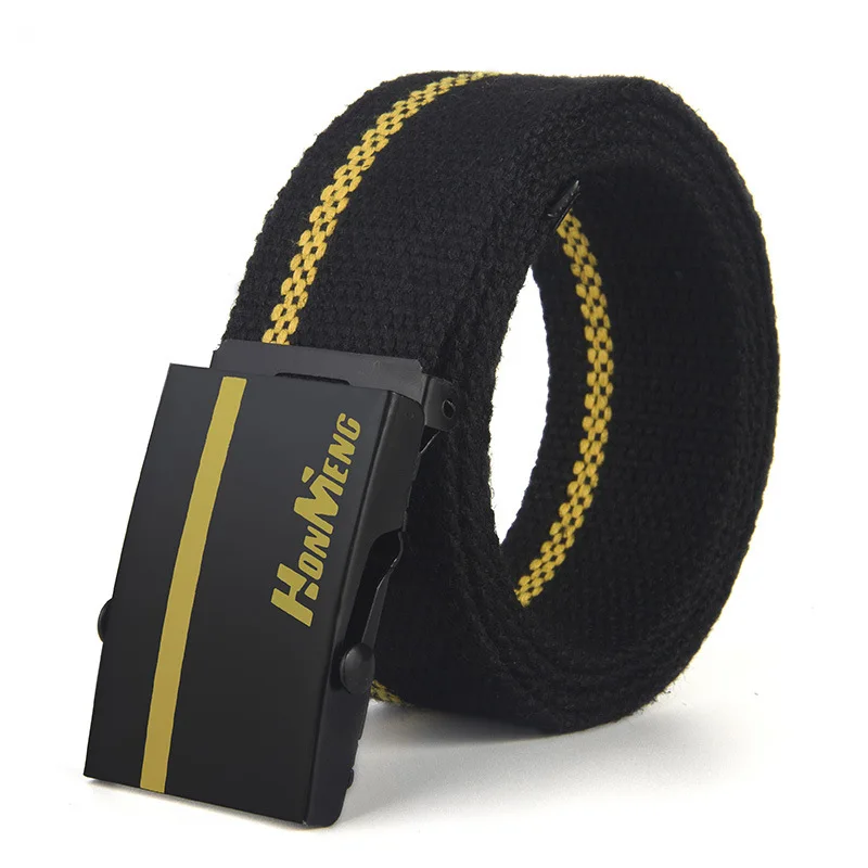 Fashion Simple Men and Women Double-Sided Color Contrast Outdoor Leisure Woven Canvas Automatic Buckle Belt