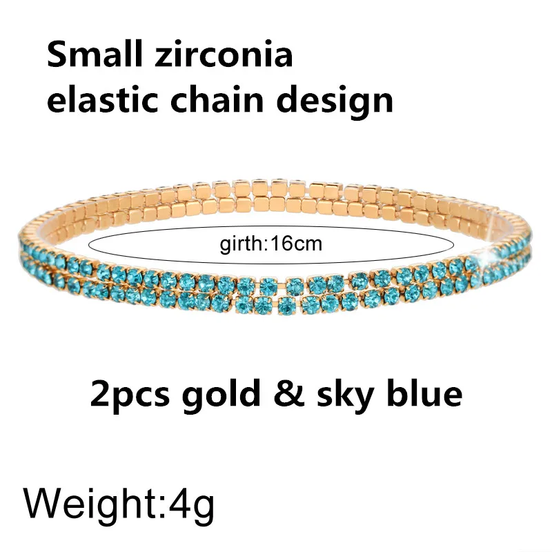 1 2 шт./комплект Женский Регулируемый браслет с фианитом|Цепочки и браслеты| |