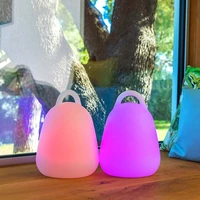 usb charging color changing portable pe plastic glowing led lantern lighting battery powered decor lamp for home garden