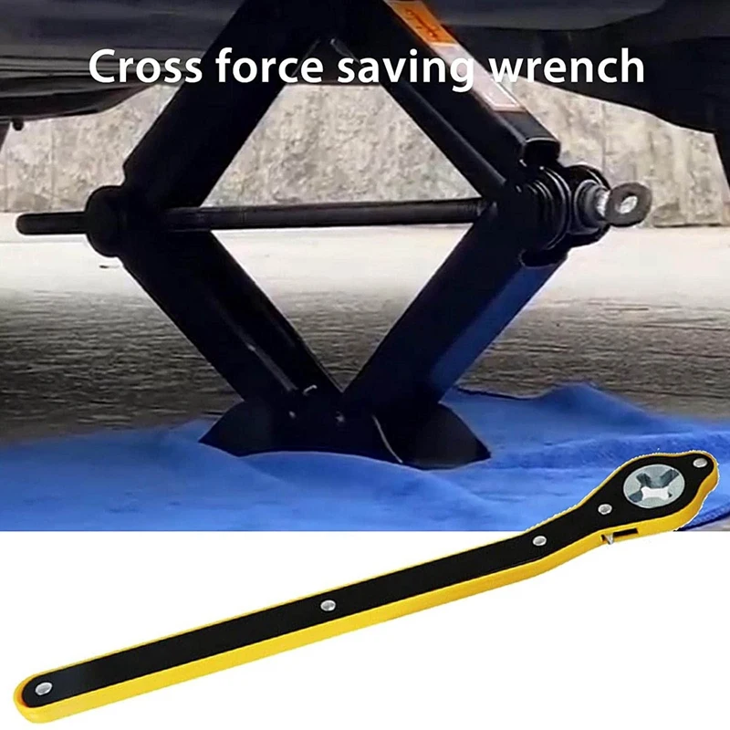 

Car Labor-Saving Jack Ratchet Wrench Scissor Jack Garage Tire Wheel Lug Wrench Handle Wrench Auto Maintenance