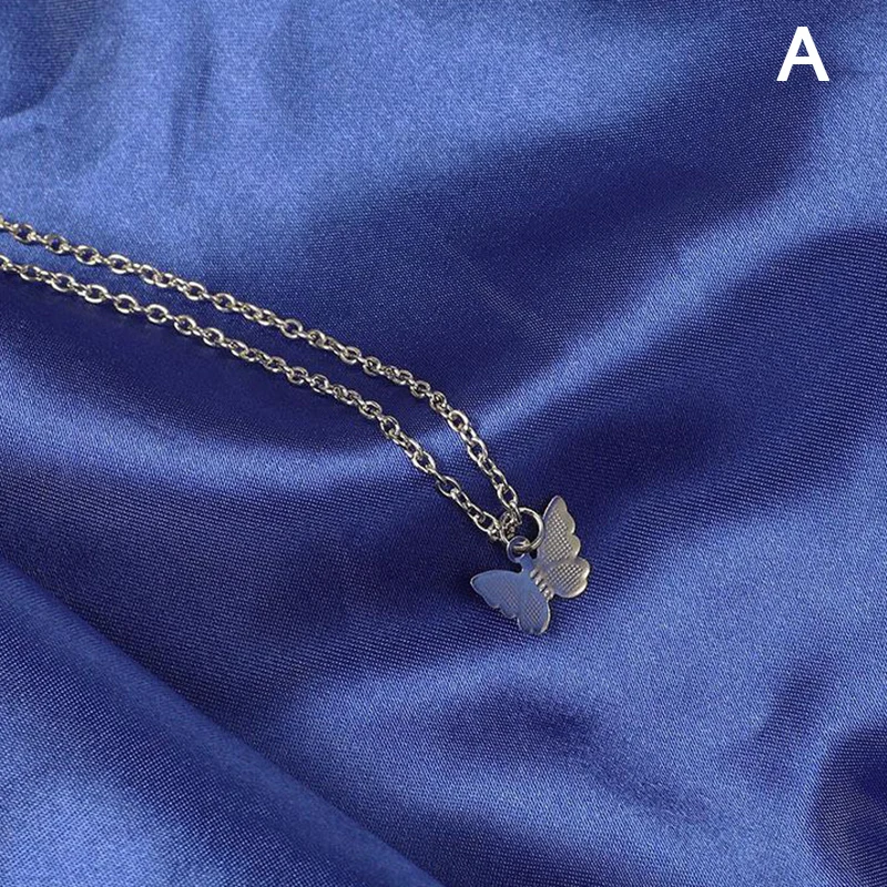 

Little Butterfly Pendant Necklace Elegant Chain Collar Female Jewelry Gift