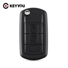 Складной чехол-брелок KEYYOU для дистанционного ключа с 3 кнопками для LAND ROVER Range Rover Sport LR3 Discovery