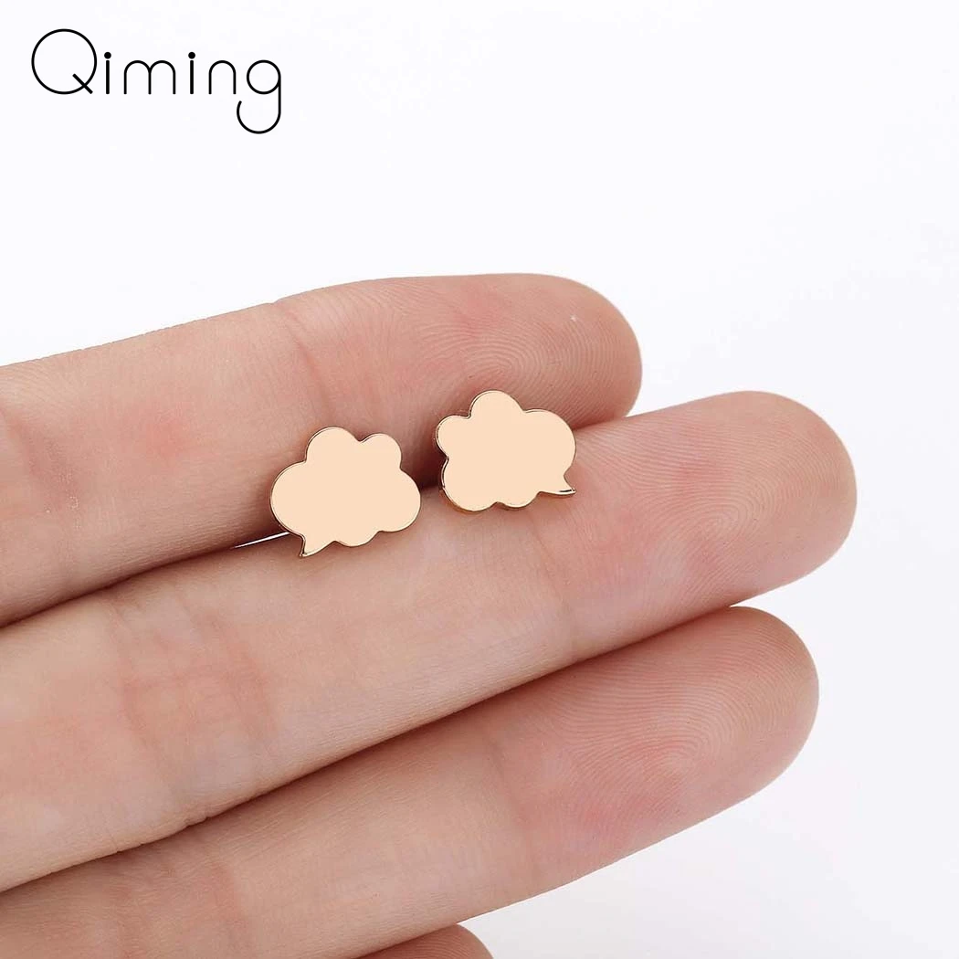 

Минималистичные серьги-гвоздики в форме облака для женщин и детей, креативные милые минималистичные серьги в стиле бохо, подарок на день ро...