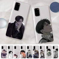 fhnblj anime attack on titan levi ackerman14 phone case for samsung a10 20 30 50s 70 51 52 71 4g 12 31 note 20 ultra