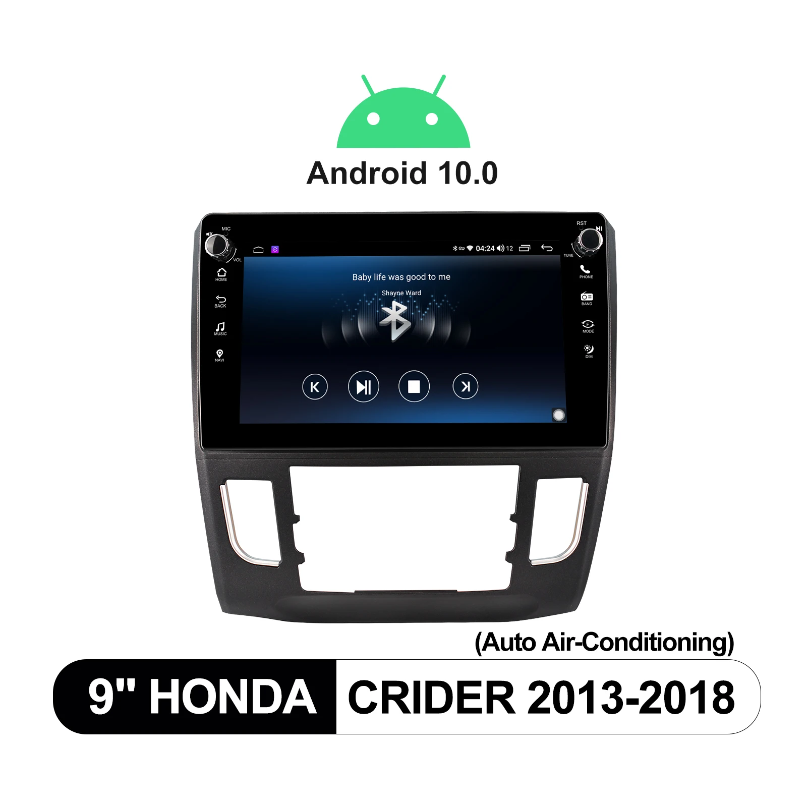 구매 9 인치 안드로이드 10 헤드 유닛 중앙 멀티미디어 오토 라디오 무선 카플레이 GPS 네비게이션, 혼다 크리더 2013-2018 내장 DSP