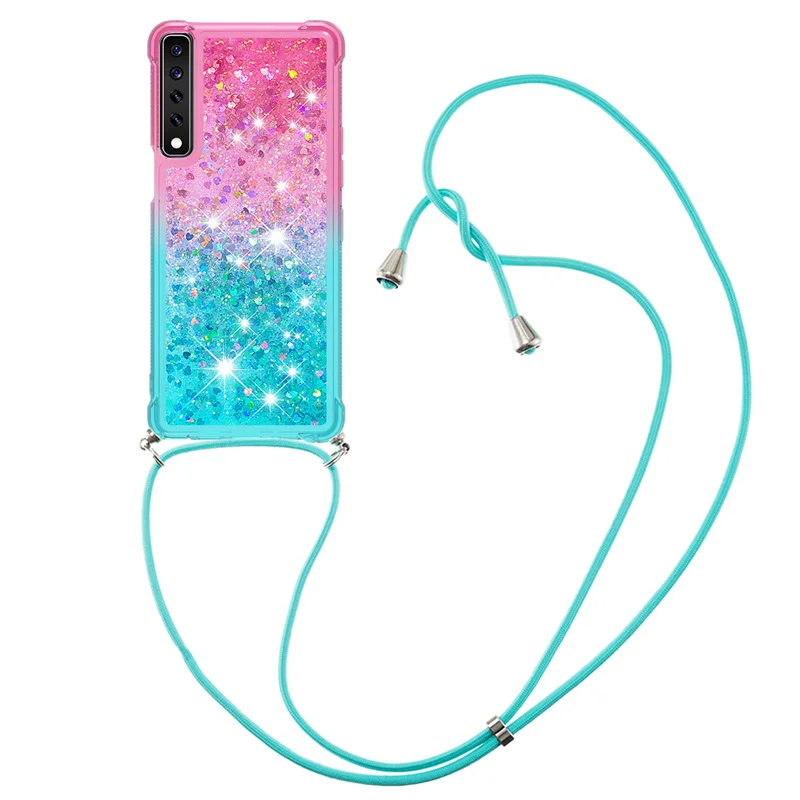 

Strap Lanyard Quicksand Phone Case For LG Stylo 7 G9 Velvet 4G 5G Stylo 6 K71 K31 K51 Soft TPU Glitter Liquid Back Cover Fundas