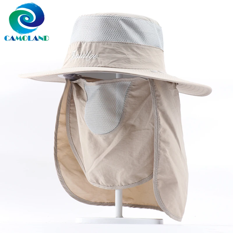 

CAMOLAND 2IN1 Summer UV Protection Sun Hats Women Men Outdoor Hiking Fishing Bucket Hat With Neck Flap Casual Beach Caps