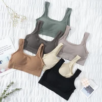 women tank top sexy crop tops camisole massage pad underwear female crop top backless sleeveless intimate lingerie femme