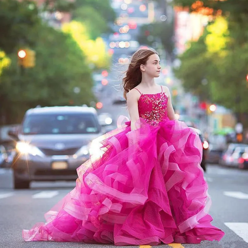 Новинка Роскошные платья с цветочным узором для девочек пышные вечерние