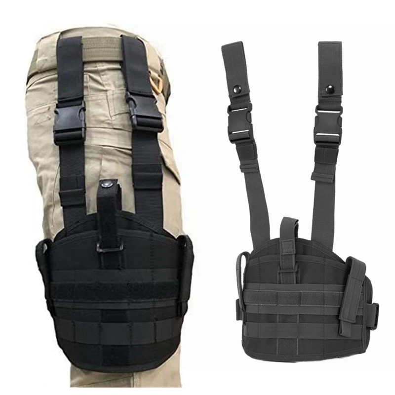 Tactical Molle Drop Leg Platform Riding Set Hunting Airsoft Thigh Rig Panel Gun Holster Magazine Tool Pouch Quick Release Bag